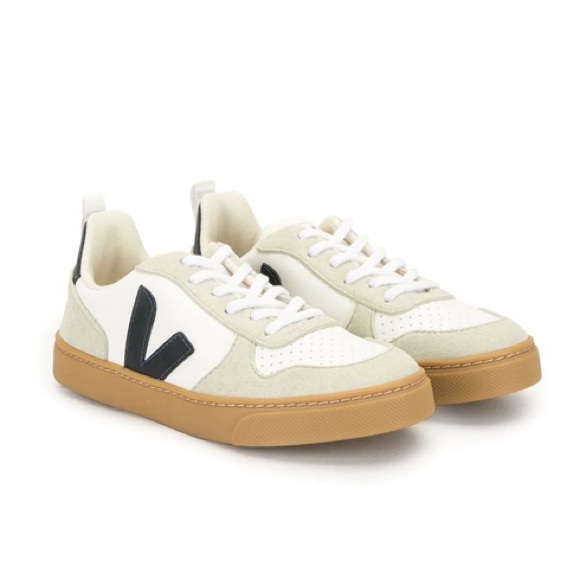 Kids Veja V-10 Leather Sneakers Size 31 - Picture 2 of 5